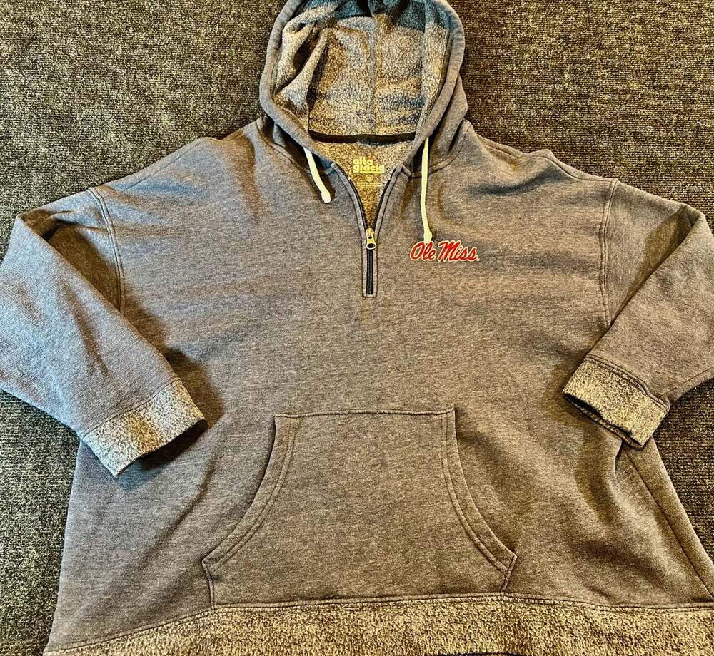 Alta Gracia Ole Miss Rebels Gray Quarter-Zip Hooded Sweatshirt XL